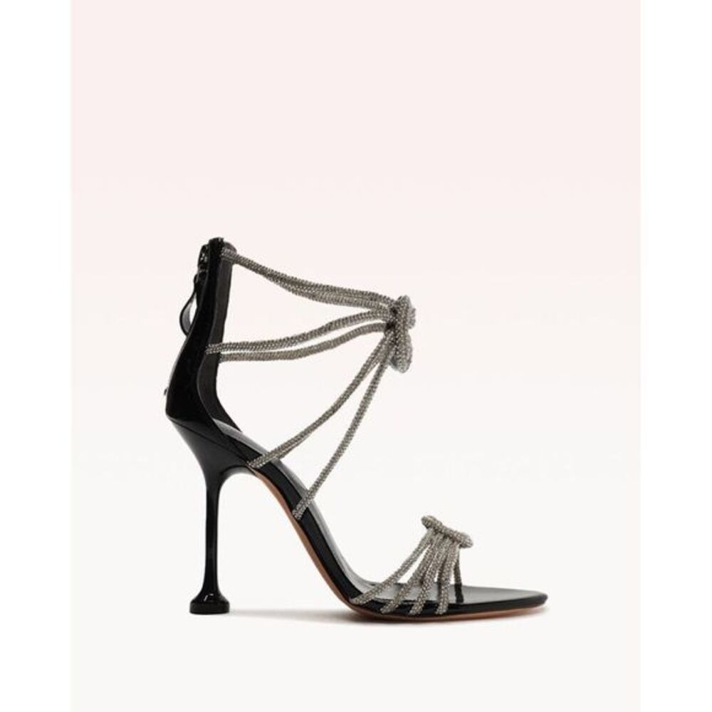 Alexandre Birman Vicky Crystal Knot 100 Black EU 38 $695